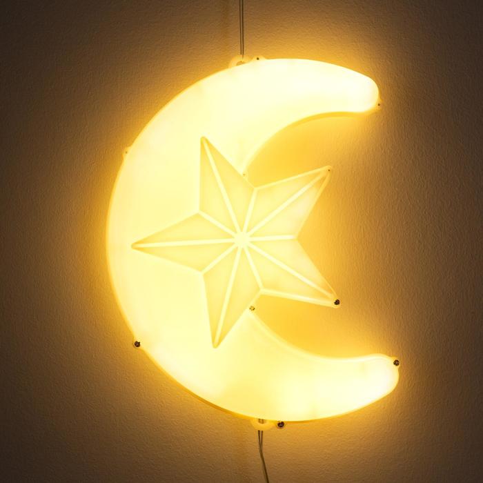 Фигура уличная "Месяц белый", 23х17х5 см, пластик, 220В, 3 метра провод, фиксинг, Т-БЕЛЫЙ