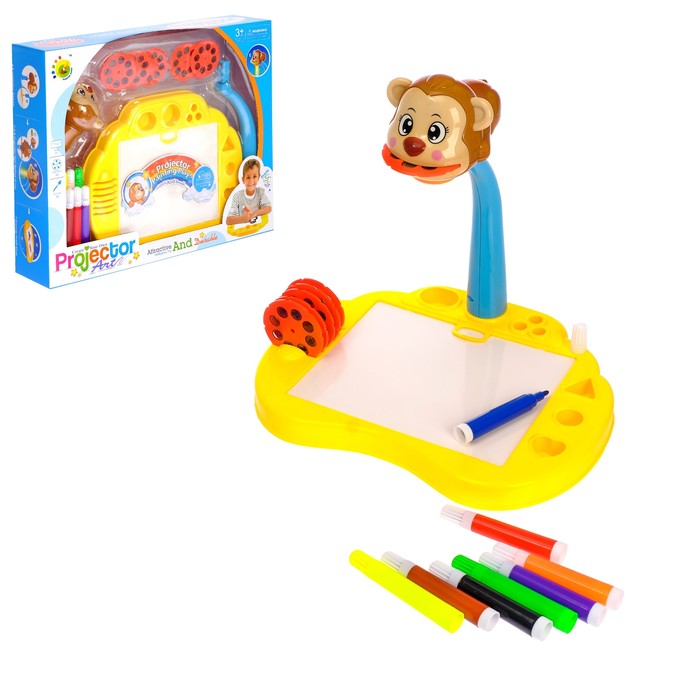 Проектор "Обезьянка" 6 слайдеров, 8 фломастеров