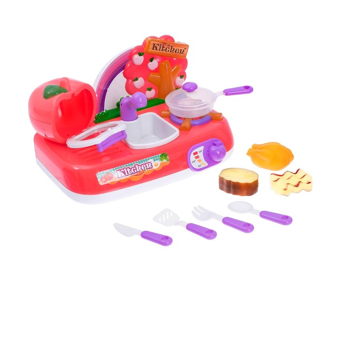 Игровой модуль Кухня Яблочко», льётся вода из крана, продукты меняют цвет