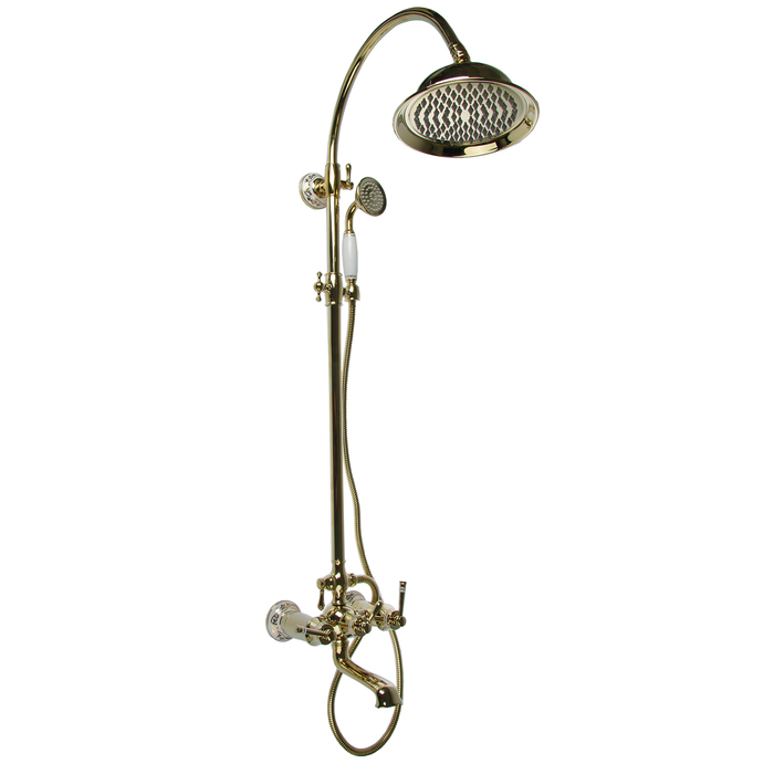 Душевая система Accoona A83105W, с тропическим душем, однорычажная, латунь, цвет золото