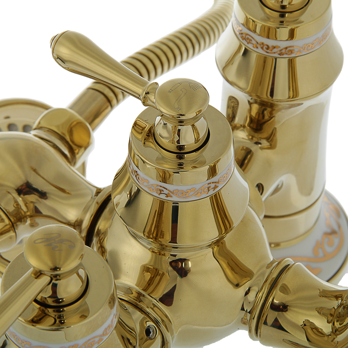 Душевая система Accoona A83105W, с тропическим душем, однорычажная, латунь, цвет золото