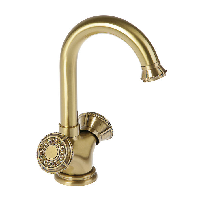 Cмеситель для раковины Accoona A90102, двухрычажный, латунь