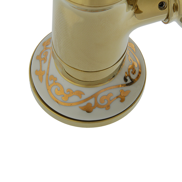 Cмеситель для ванны Accoona A71105W, излив 350 мм, двухрычажный, латунь, цвет золото