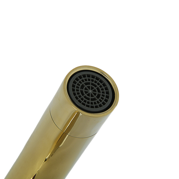 Cмеситель для ванны Accoona A71105W, излив 350 мм, двухрычажный, латунь, цвет золото