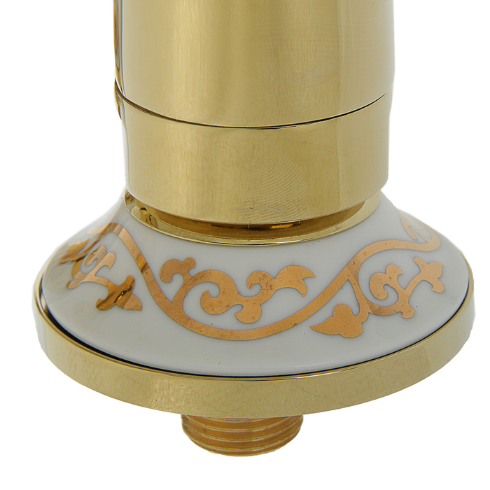 Cмеситель для ванны Accoona A63105W, короткий излив, двухрычажный, латунь, цвет золото