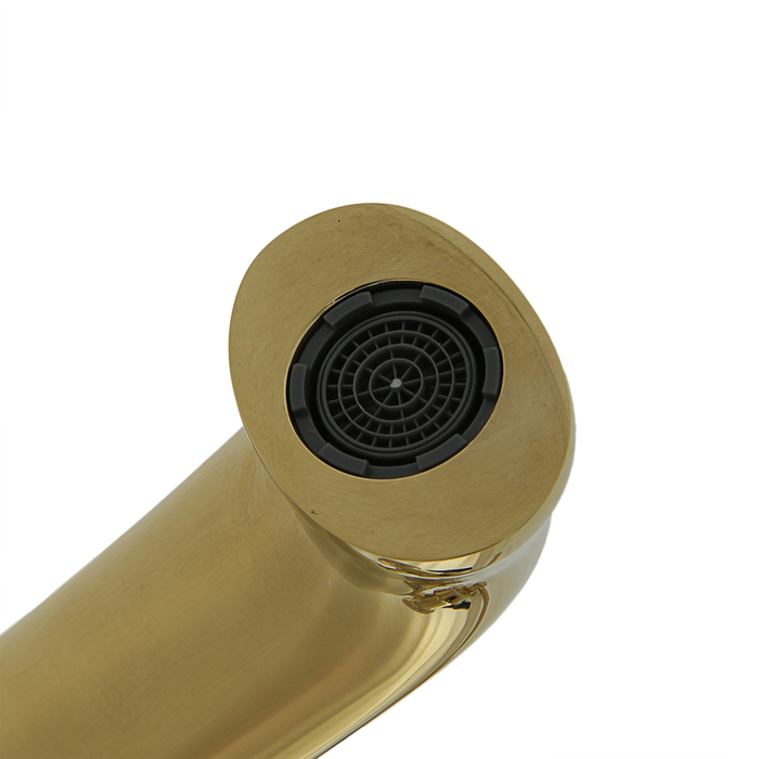 Cмеситель для ванны Accoona A63105W, короткий излив, двухрычажный, латунь, цвет золото