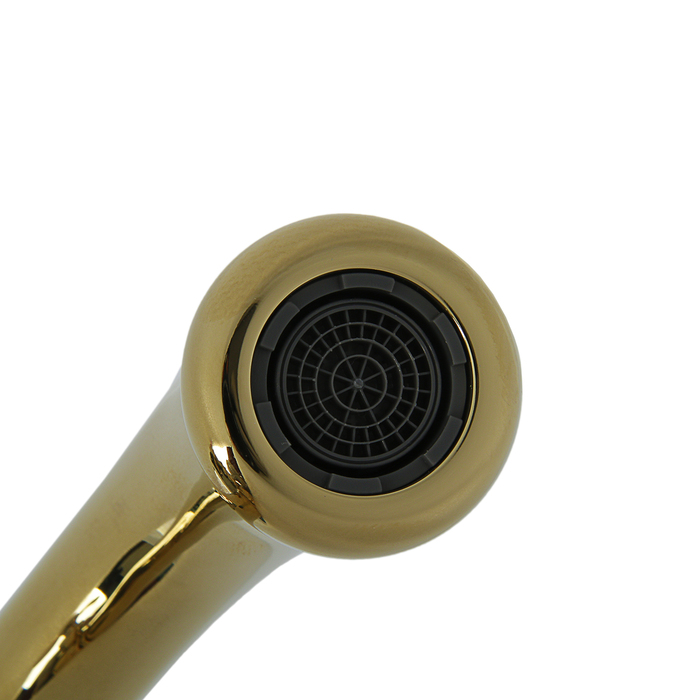 Cмеситель для раковины Accoona A96106W, двухрычажный, латунь, цвет золото