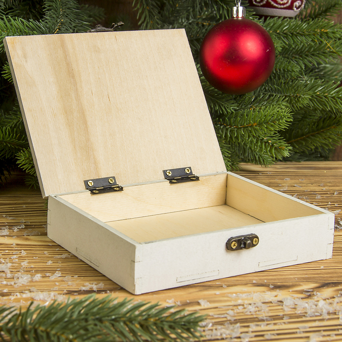 Шкатулка фанера "Снеговик" 12х15х3,5 см