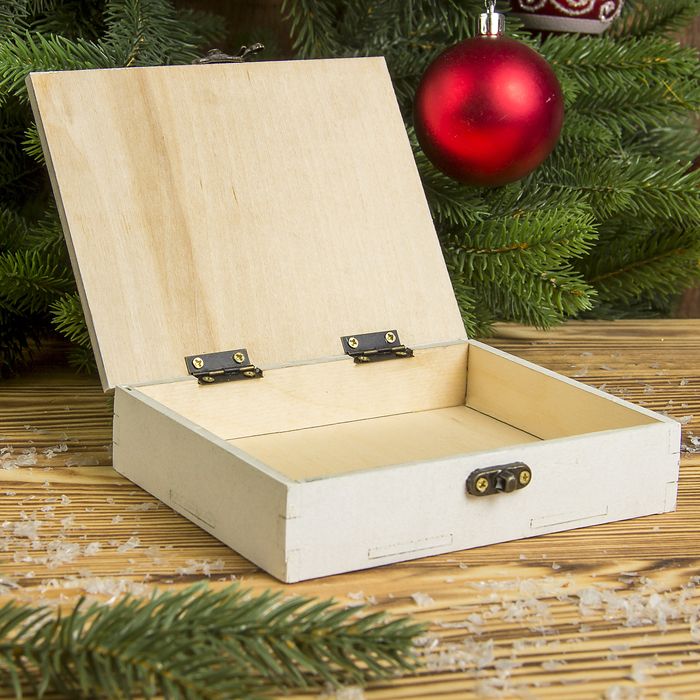 Шкатулка фанера "Дедушка Мороз" 12х15х3,5 см