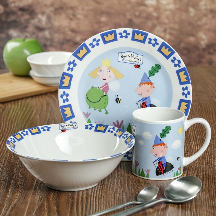 Набор посуды "Бен и Холли 2", 3 предмета, в подарочной упаковке