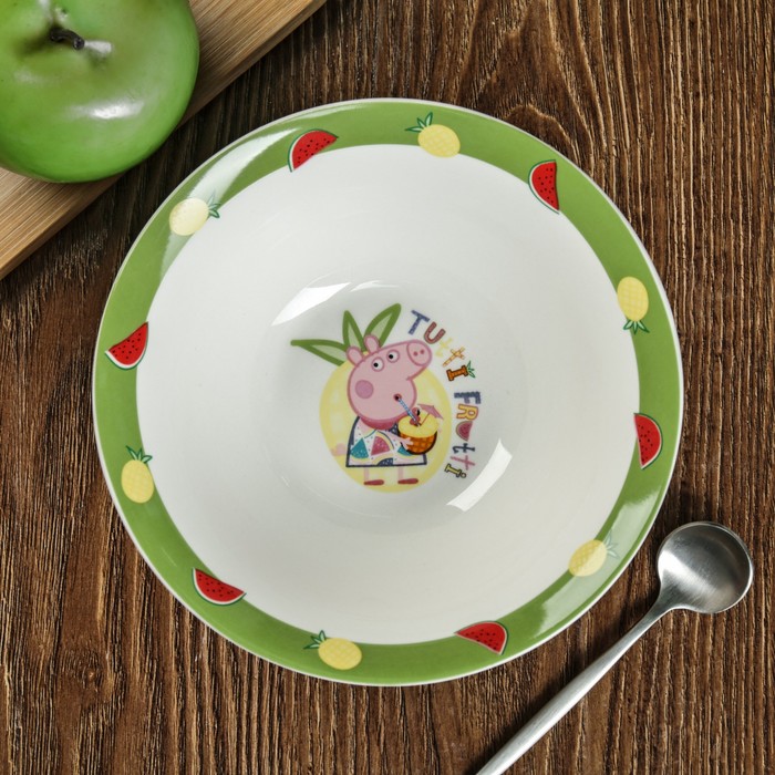 Набор посуды "Свинка Пеппа. Фрукты", 3 предмета, в подарочной упаковке