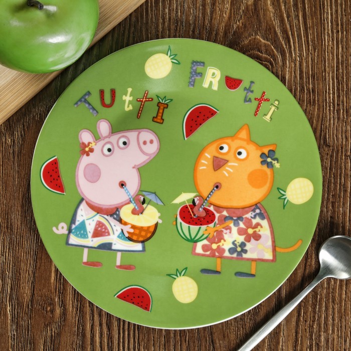 Набор посуды "Свинка Пеппа. Фрукты", 3 предмета, в подарочной упаковке