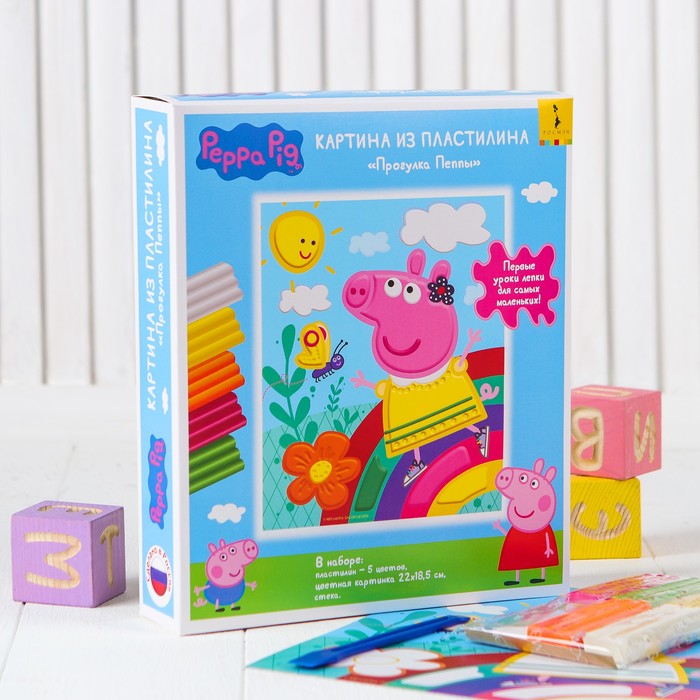 Картина из пластилина "Прогулка Пеппы"