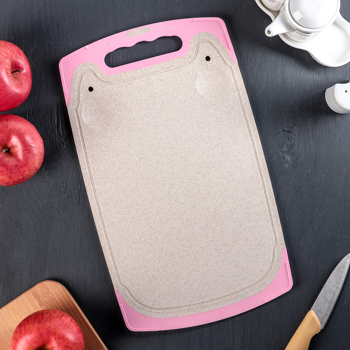 Доска разделочная с теркой 35,5х21 см, Цвет МИКС