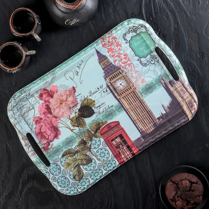 Поднос прямоугольный "Английская лаванда", цвет МИКС