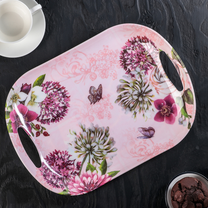 Поднос овальный "Бодрое утро", цвета МИКС