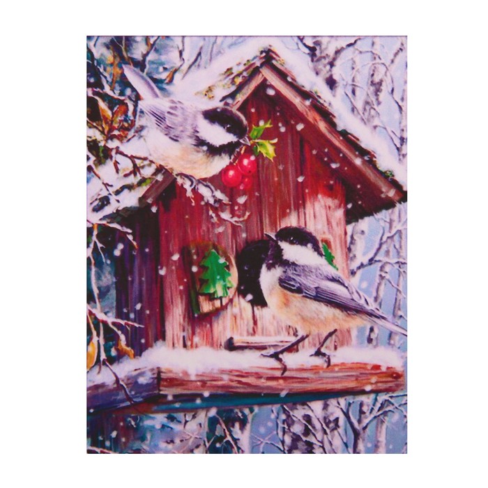 Алмазная мозаика "Синичкин подарок", 25 цветов