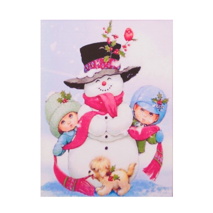 Алмазная мозаика "Снеговик" 20*27см, 29 цветов N-326