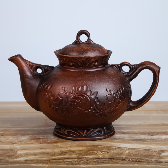 Набор чайный "Карачун" 2 предмета, с декором, чайник 1,3 л, 2 л