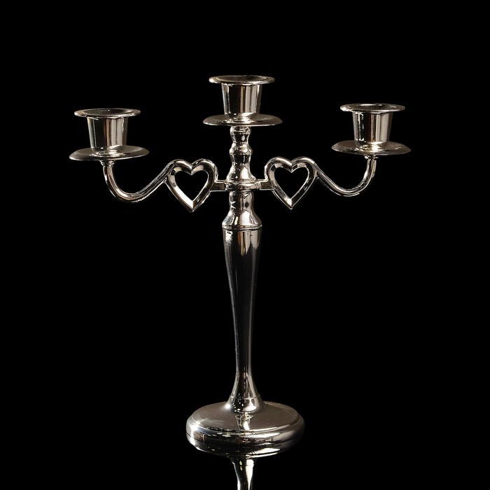 Подсвечник «Сердца», трехрожковый, 23,5×8,5×25 см