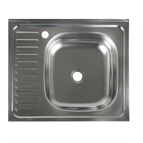 Мойка кухонная 'Владикс', накладная, без сифона, 60х50 см, правая, нержавеющая сталь 0.4 мм Ош