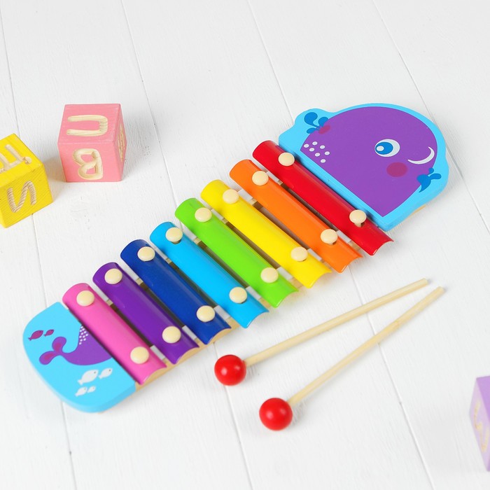 Музыкальная игрушка "Металлофон. Кит", 8 тонов