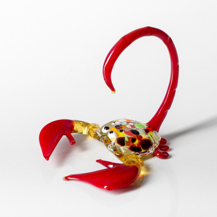 Сувенир из стекла средняя "Скорпион" микс