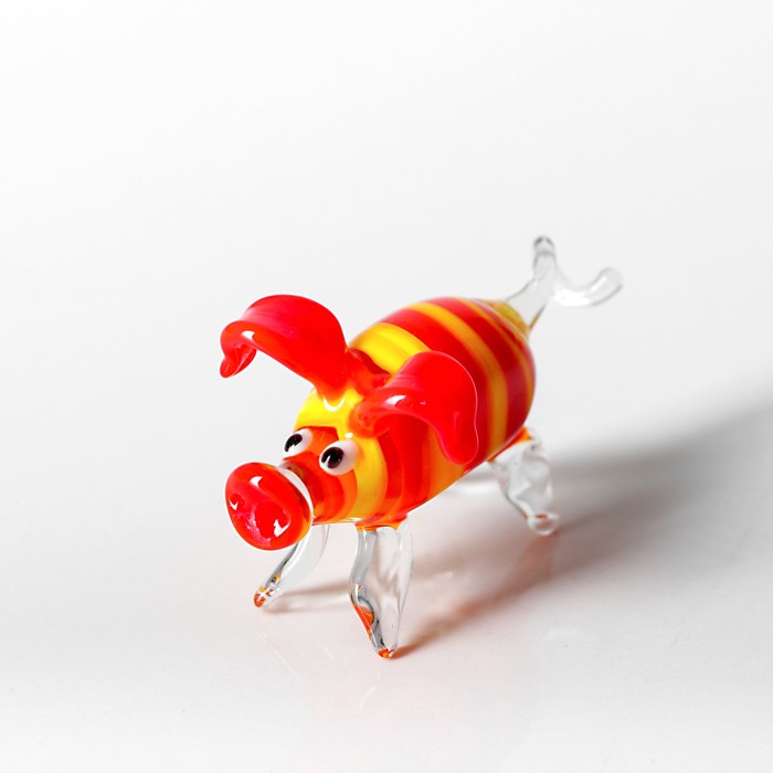 Сувенир из стекла "Свинка", микс