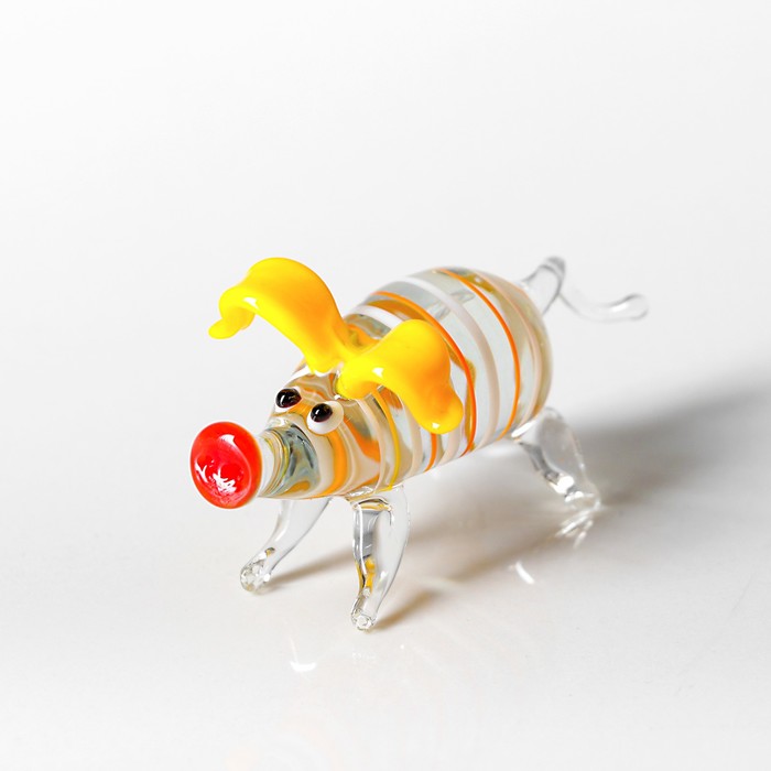 Сувенир из стекла "Свинка", микс