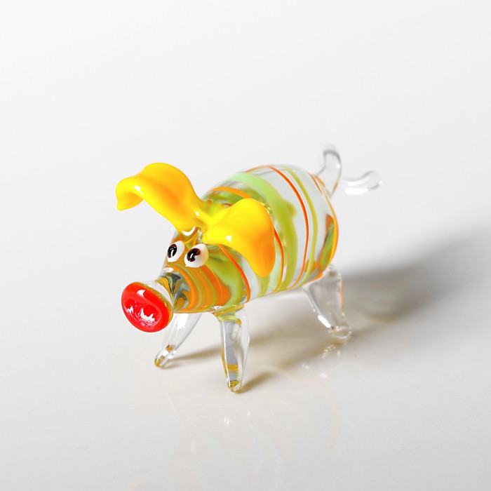 Сувенир из стекла "Свинка", микс