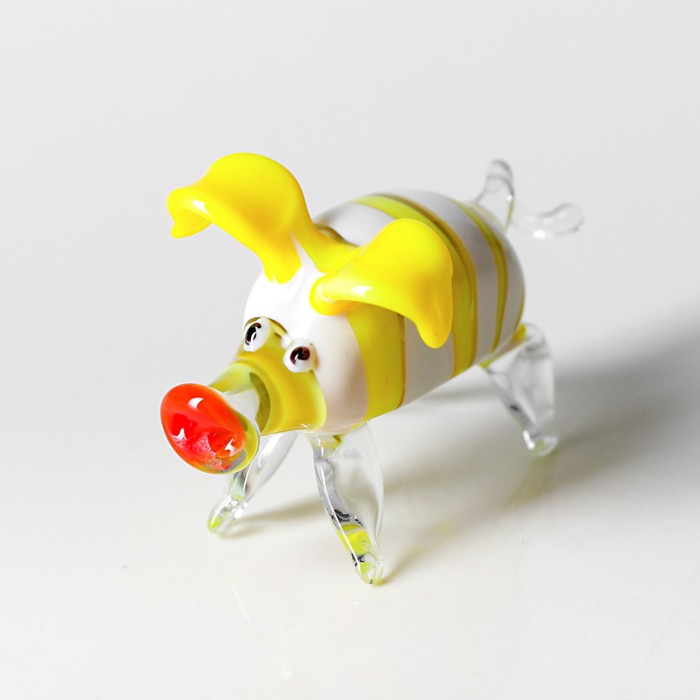 Сувенир из стекла "Свинка", микс