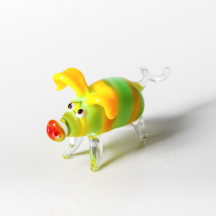 Сувенир из стекла "Свинка", микс
