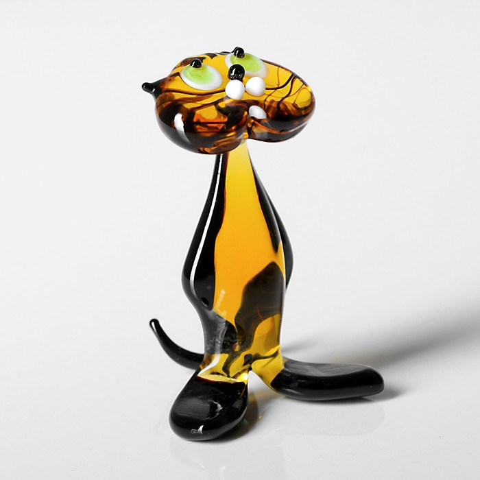 Сувенир из стекла средняя "Кот" микс