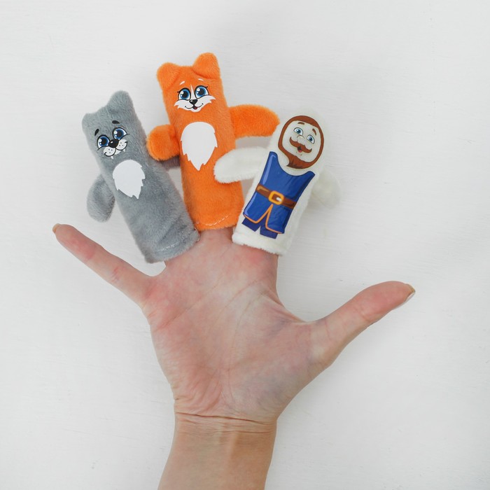 Пальчиковый театр "Лисичка-сестричка и волк" (3 персонажа+ сценарий)