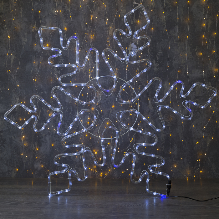 Фигура дюралайт "Снежинка" 95х95 см, 216/36 LED, мерцание, 220V, БЕЛЫЙ-СИНИЙ
