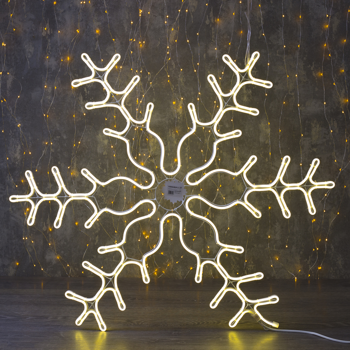 Фигура неоновая "Снежинка" 85х85 см, 1080 LED, 220V, ТЕПЛЫЙ-БЕЛЫЙ