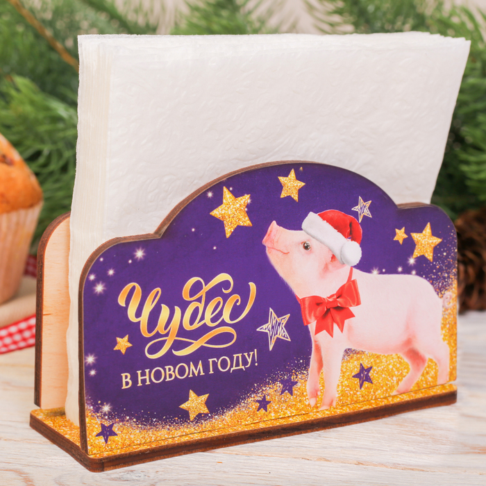 Салфетница деревянная "Чудес"