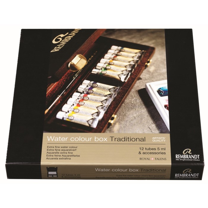 Акварель худ набор в тубе 12цв*5мл Royal Talens Rembrandt Профессионал+кисть+палитра, д/к