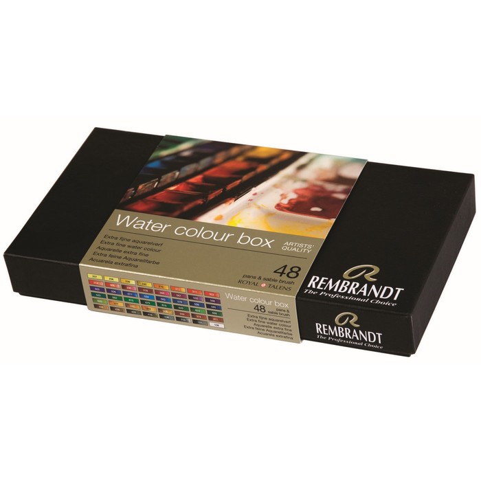 Акварель худ набор в кюветах 48цв Royal Talens Rembrandt +кисть, м/к