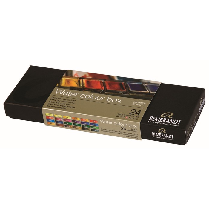 Акварель худ набор в кюветах 24цв Royal Talens Rembrandt +кисть, м/к