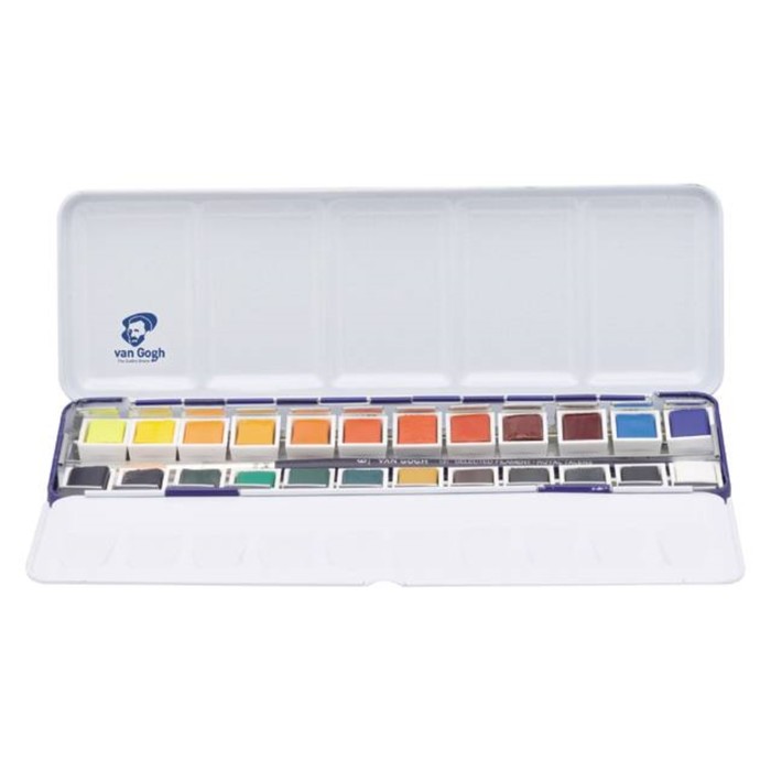 Акварель худ набор в кюветах 24цв Royal Talens Van Gogh National Gallery, м/к