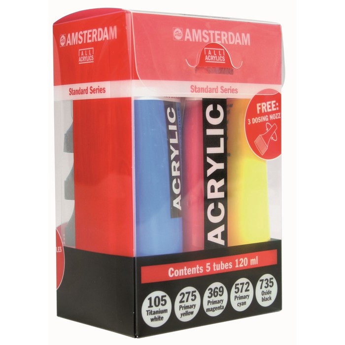 Краска акрил в тубе набор  5цв*120мл Royal Talens Amsterdam "Стандарт"