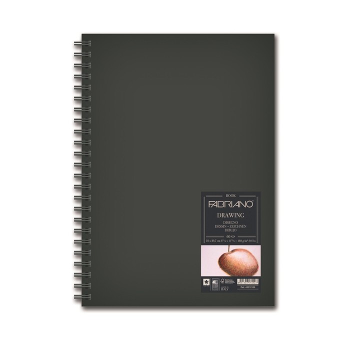 Блокнот для рисунков А5 160г/м Fabriano Drawingbook 60л гребень (портрет)