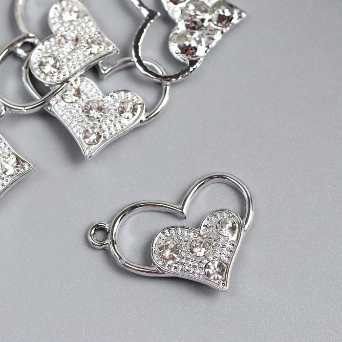 Декор для творчества стразы "Сердце" 2,2х2 см