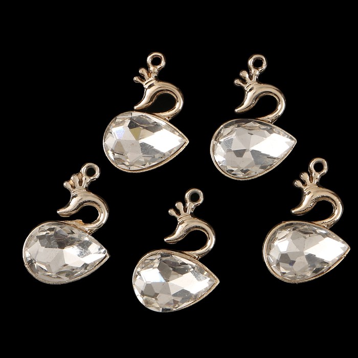 Декор для творчества стразы "Лебедь кристалл" 2,4х1,7 см