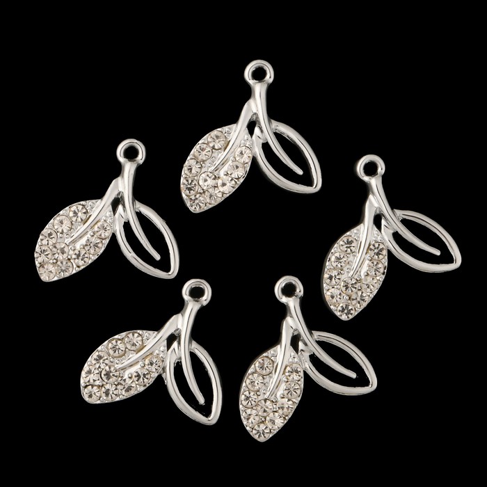 Декор для творчества стразы "Листочек" 2,6х2,3 см