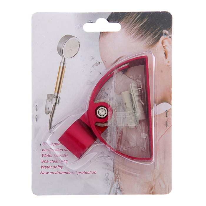 Держатель для душевой лейки, регулируемый, алюминий, цвет красный