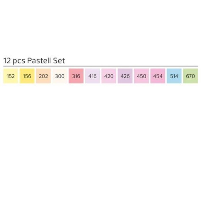 Маркер худож набор StyleFile 12цв (2 ст: пулевид/скош) 0.2/0.6 пастельные цвета
