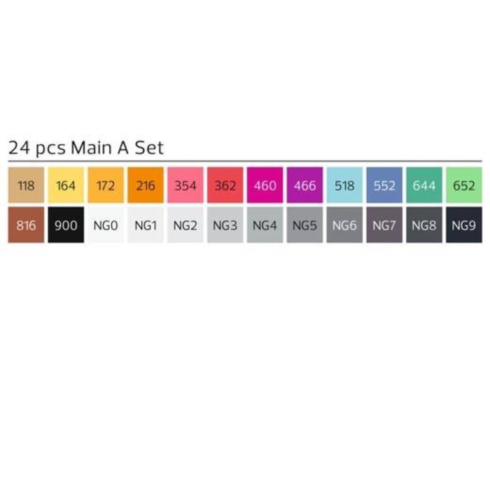 Маркер худож набор StyleFile 24цв Brush (2 ст: кисть/скош) основные цвета A