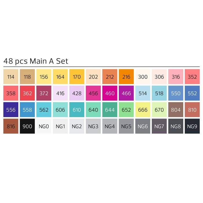 Маркер худож набор StyleFile 48цв Brush (2 ст: кисть/скош) основные цвета A